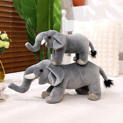 1pc Cute Realistic Elephant Plush Doll, Adorable Elephant Plush Doll Decor, Soft And Comfortable Plush Doll Doll, Can Be Used As Children's Comfort Companion Doll, Ideal Decoration For Home Sofa Bed, Suitable As Heartfelt Birthday Gift, Christmas Gift, Children's Day Gift And Valentine's Day Gift For Boys And Girls