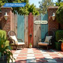 2D Flat - 1pc Metal Sign, 4X16 Inches, Country Style Design With "Locally Grown" Text. This Vintage Farmhouse Decor Is Perfect For Your Garden, Porch Or Kitchen. It's A 2D Flat Print With A Stylish Look - A - View 3