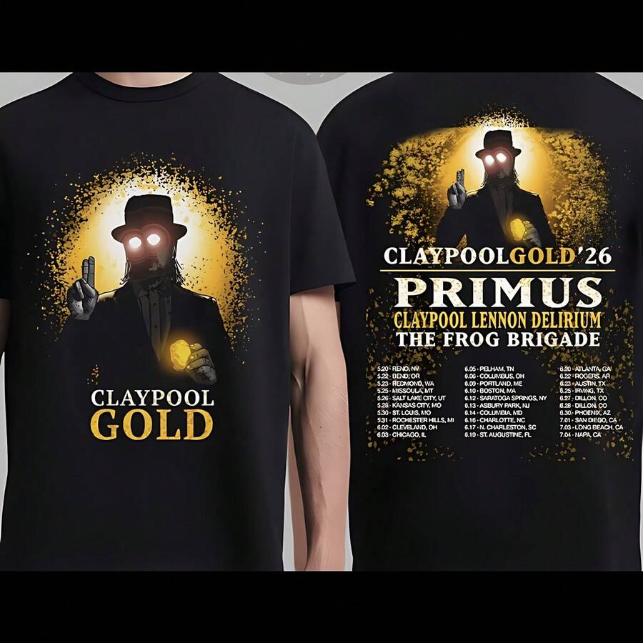 Les Claypool Claypool Gold 2026 Summer Tour T-Shirt - Black - View 1