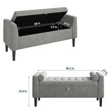 Storage Benches & Ottomans - Grey - View 2