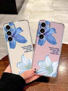 1 Piece Soft Phone Case With White Lily Flower And Butterfly, Compatible With Huawei Honor, , Galaxy A04e/12/A13/A14/A34/A50/A52/A53/A54/S21/S22/S23/S24/S25/S25Ultra, 6A/7A/8A, 12T/13T, International Version, Not Domestic Version, Spring Gift - 透明 7 - 查看 2