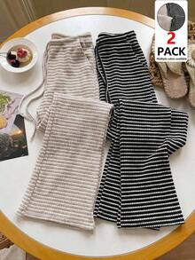 Pantalones tejidos a rayas de verano para mujer - Multicolor 2 - Ver 1