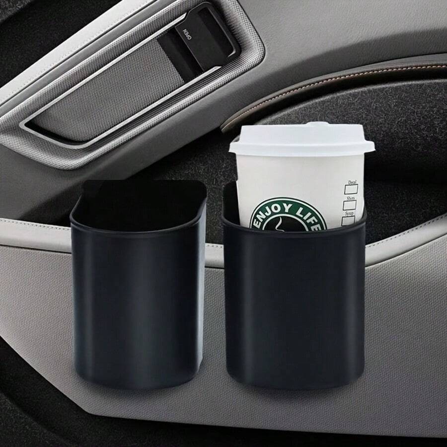 2pcs/Set Multifunctional New Cup Holder With Built-In Hook, Multi-Purpose Car Seat Back Storage Organizer With Cup Holder, Phone Holder, Hook, Fits Most Car Models, Water Bottle, Beverage Bag, Trash Bag, Glasses Storage, Car Organizer, Rear Seat Cup Holder