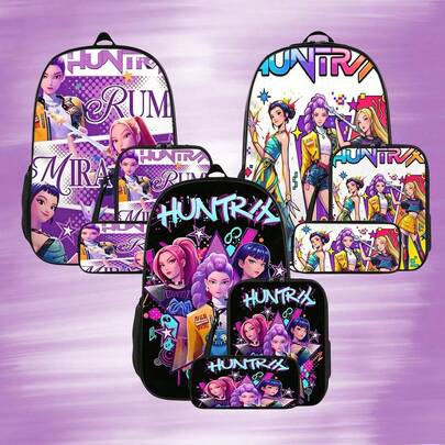 Hasbro 3pcs/1pc K-POP Girl Group Backpack Set, High-Definition Printed Handbag Set Suitable For Teenagers Daily Use, Lightweight And Fashionable Commuter Bag, Large Capacity Travel Bag With Storage Pocket