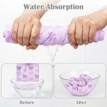 Microfiber Hair Towel Wrap for 2 Pack Quick Drying Hair Towels with Button Hair Turbans for Wet Hair Absorbent Quick Dry Wraps Head Towel Wrap for Women and Girls - Fresa rosa y azul - Ver 3