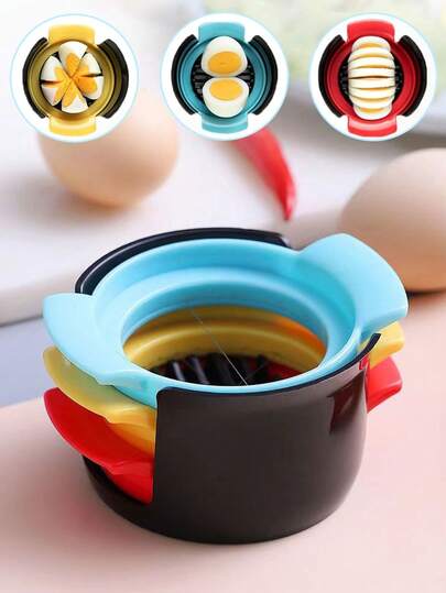 3-In-1 Multi-Purpose Stainless Steel Egg Slicer For Hard Boiled Eggs, Fruits & More – Effortless Egg Cutter, Cutting Out Regular And Beautiful Shapes