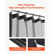 Gazebo Netting Replacement, Fit Most 10 X 13 X 6.8 FT Gazebo Curtain, Outdoor Garden Net, 4-Panel Sidewall Mesh Net, Patio Midge Netting With Double Zipper, Canopy Screen (Netting Only) - 10 X 13 X 6.8 FT - View 4