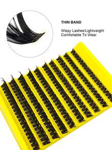 200pcs D Curl Voluminous False Eyelashes, 80D Lashes, D Curl 8-16mm Mixed Natural Eyelash Extensions, Curly Single Lashes, Thin Extension Lashes, Cartoon Style Appearance Lashes - D - View 6