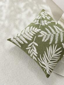 1 buah Sarung Bantal Hias Bordir Pakis Tropis Minimalis Modern Warna Hijau, Sarung Bantal Dekoratif Bordir Daun Musim Semi/Panas, Cocok untuk Dekorasi Dalam Ruangan, Sarung Bantal Sepanjang Musim, Isian Bantal Tidak Termasuk - Hijau - View 6