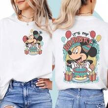 Disney Unisex T-Shirt Mickey Shirt | Mickey Mouse Birthday Tshirt | Mickey Child Tshirt | Disney Cartoon Shirt Unisex Adult Kids | Disney Theme Party - trắng - Xem 1