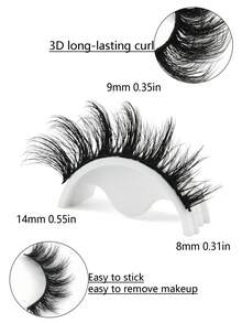 14 Pairs 3D Fluffy False Eyelashes, 8-14mm Gradient Length Lashes, Natural Long-Lasting Curled Eyelash Extensions, Lightweight Suitable For All Eye Shapes, Easy To Apply And Remove, Reusable, Suitable For Beginners Daily And Party Makeup - Black - View 5