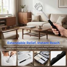 ZHUANGLEI 4pcs Retractable Back Scratcher Set With Gift Box, Textured Non-Slip Handle Stainless Steel Telescopic Relaxation Tool, Ideal Holiday Gift For Christmas, Mother's Day, Father's Day, New Year - View 7