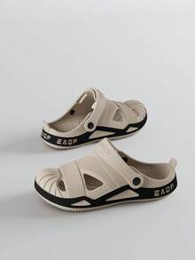 男士戶外運動涼鞋，沙灘與街頭穿搭透氣雙穿式涼鞋，多功能封趾拖鞋，戶外運動軟底鏤空穆勒鞋 - 卡其色 - 查看 10