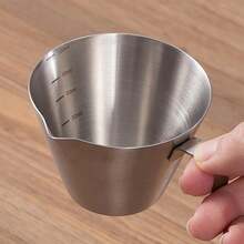 304 Stainless Steel Coffee Extraction Cup With Measurement Scale, Thick-Walled Coffee Cup, Container For Espresso Latte Art And Milk Foam, Mini Milk Pitcher For Making Espresso And Measuring - Multicolor - View 10