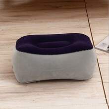 Almohada inflable, reposapiés inflable de PVC con flocado, reposapiés de masaje para viajes y exteriores, reposapiés para coche/avión, equipo de camping - Alfombrilla para los pies - Ver 6
