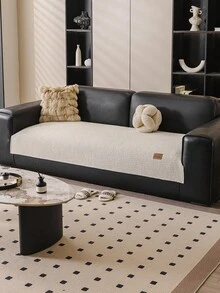 1pc Minimalist Chenille Solid Color Sofa Cushion, 1/2/3/4 Seater Sofa Seat Pad, Armrest & Backrest Cover, Non-Slip, Suitable For All Seasons - Beige - View 10