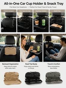 Multifunctional Folding Car Table, Car Seat Back Table And Tray, Car Cup And Beverage Holder, Multifunctional Children's Meal Tray, Car Beverage Holder, Folding Car Laptop Desk - A - View 8