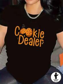 NEWT T-Shirt | Cookie Dealer Design T-Shirt For Kitchen Use, Durable And Lightweight, Ideal For Casual Wear, Comfortable Fit, Perfect For Indoor Activities, Stylish Graphic T-Shirt For Everyday Wear, Crew Neck, Stretch Fabric, Vintage Street Style Print, Unisex Short-Sleeved Crew Neck Cotton T-Shirt, Women's T-Shirts. - 黑色 - 查看 3