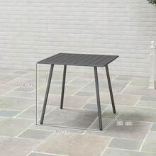 طاولة حديقة من الصلب 80 * 80 * 74 سم، طاولة بوفيه مقاومة للطقس بإطار من الصلب، مانعة للانزلاق، طاولة تخييم ل- 4 أشخاص، طاولة شرفة، طاولة حديقة، طاولة طعام خارجية للحديقة والشرفة والرواق، رمادي - رمادي - مشاهدة 2