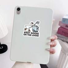 3Inches-1PC Xray Goose, On The Loose Sticker, A Retractable Id Holder Featuring A Mischievous Goose Wielding X‑Ray Energy, Perfect For Radiology Techs, Ct/Mri Staff, Er Teams, Students, And Anyone Who Loves A Little Unhinged Bird Humor During Long Shifts - A - View 3