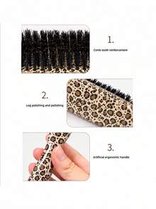 1 pieza Peine suave unisex, Cepillo profesional para barba sin aroma, Cepillo profesional para peinar el cabello, Peine de cerdas de nylon suave, Utilizado para peinar el cabello grueso y rizado en una coleta o moño suave, Utilizado para seccionar y dividir, Juego de peinado, Herramientas de peinado, Accesorios para el cabello, Adecuado como regalo de cumpleaños, regalo del Día de San Valentín, regalo de vacaciones - Multicolor - Ver 8