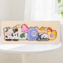 Wooden Children's Stereoscopic Puzzle Building Blocks, Parenting Toy, Educational Gifts For Boys & Girls - Multicolor - View 16