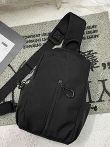 Men's Casual Multifunctional Chest Bag, Fashionable Shoulder Bag, Crossbody Small Backpack,Y2k - Black - View 9