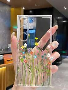 1 Piece Soft Romantic Fashion Floral Print Phone Case Compatible With Huawei Honor, Galaxy A04e/12/A13/A14/A34/A50/A52/A53/A54/S21/S22/S23/S24/S25/S25Ultra/S25FE/S26/S26 PLUS/S26 ULTRA/S26 EDGE, 6A/7A/8A, 12T/13T/15T/15T Pro - 透明 8 - 查看 5
