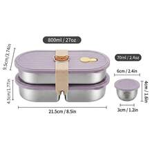Portable 304 Stainless Steel Lunch Box,Leak Proof Fruit Salad Food Storage Container, Stackable Bento Box, Dishwasher & Microwave Allowable, Suitable For Student And Adult Use In Home, School,Office, Outdoor Camping, Picnic,Travel, Back To Schoo - Multicolor - View 11