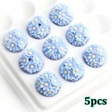 5pcs 16mm Acrylic Flower Ball Beads, 3D Daisy Flower Spacer Beads With Rhinestone For DIY Bracelet Necklace Earring Phone Chain Jewelry Making - Flower Beads - View 11