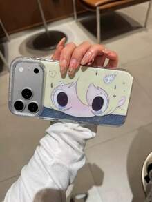 Cartoon Glitter Wild Girl Compatible With Apple 17 Pro Max Phone Case, 17 Pro New 16 Pro Women 16 PM Super Cute 15 PM Anime 15 Pro Anti-Drop Protective Cover - Grey - View 17