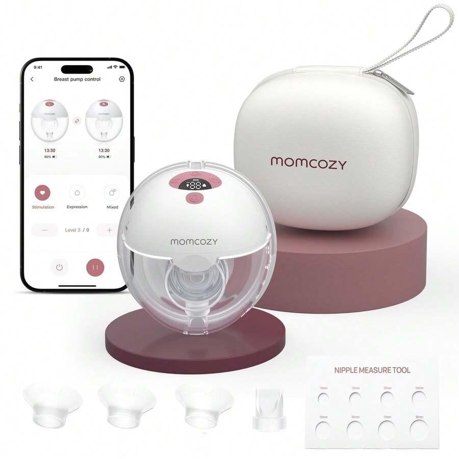Momcozy M5 Smart Electric Breast Pump, App-Controlled, Hands-Free, 3 Modes & 9 Levels - 紅色1件 - 查看 1