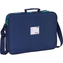 | El Niño Extra School Wallets And Adjustable Shoulder Bag With Padded Handle, Main Zipper With Double Pull, Removable Semi-Rigid Bottom, Organizers, Youth School, Blue - Glassy - View 3