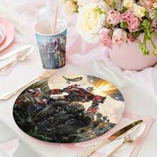 Robot Warrior Theme Disposable Party Tableware Set, Action Character Print Paper Plates, Cups And Napkins Set, Suitable For Birthday, Movie Night Party Supplies - Multicolor - View 8