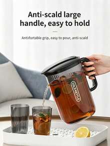 2200ml Cold & Heat Resistant Glass Teapot With Lid, Suitable For Tea And Juice - Multicolor - View 8