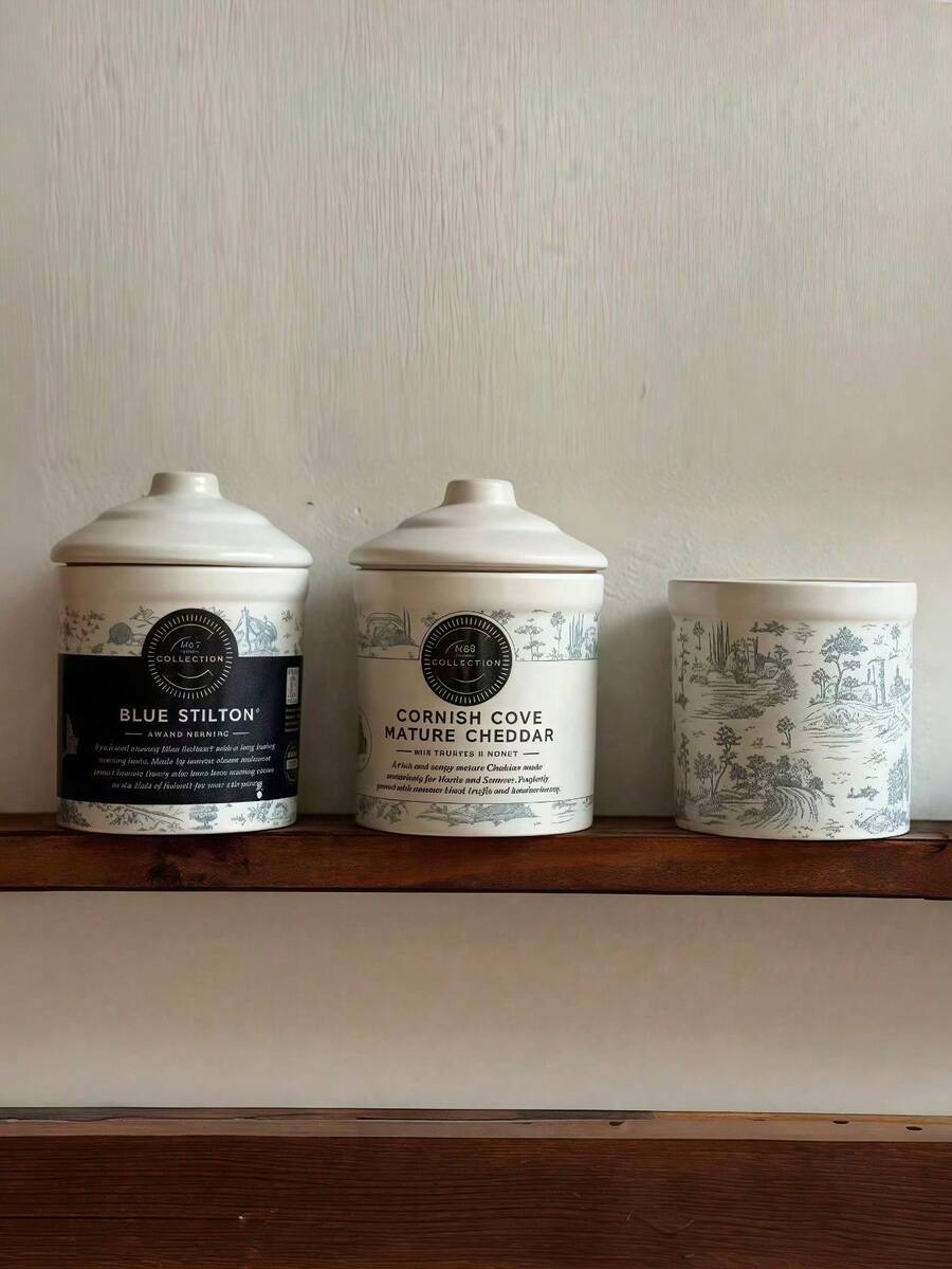 1个英式陶瓷储物罐,高端茶叶罐,创意陶瓷蜡烛/酸奶/奶酪/咖啡豆储物罐,带盖,适用于办公室、咖啡馆、礼品、咖啡豆储存 - 查看 1