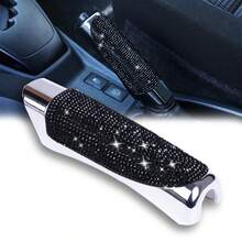 1pc Sparkling Rhinestone Decorated Car Handbrake Cover, Fashionable Shiny Handbrake Protector, Universal Women's Car Interior Decor Accessory - 1pc - View 7