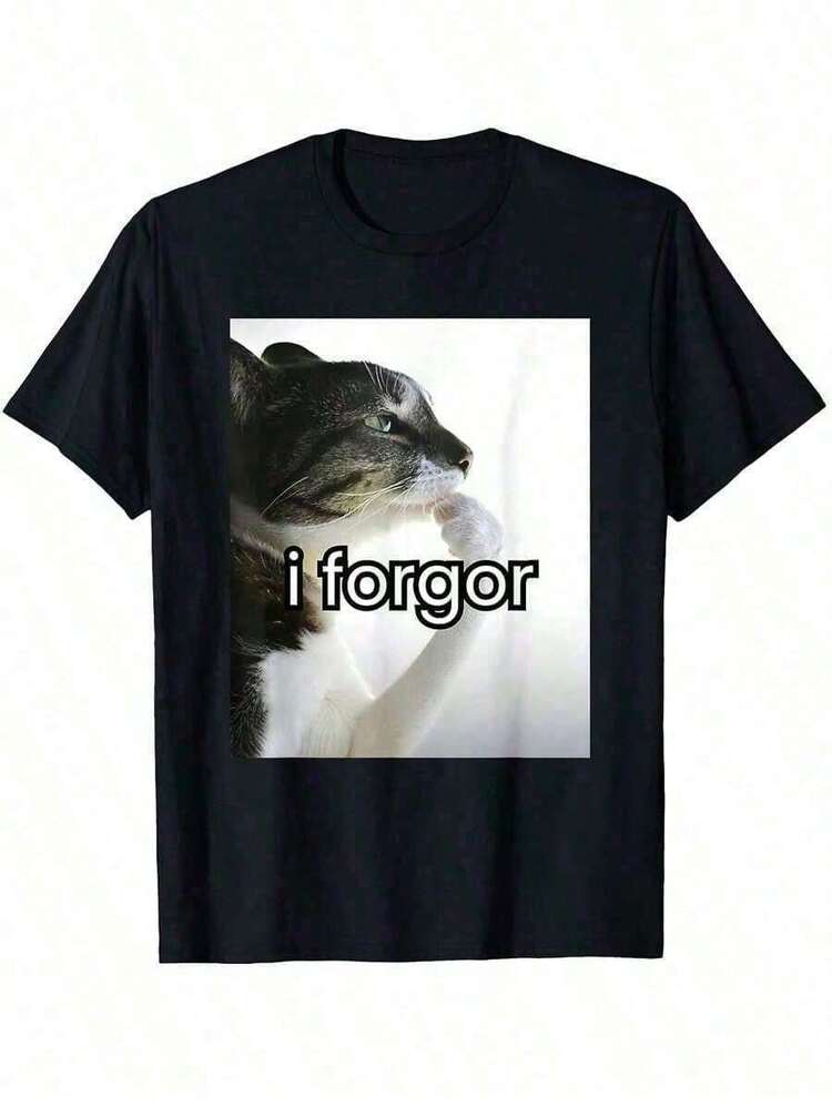 Funny Silly I Forgor Cringe Brainrot-Shirt, - Black - View 8