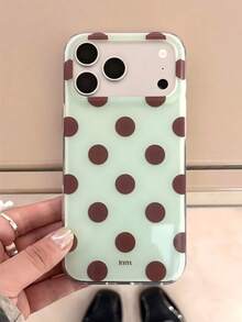 Minimalist Polka Dot Mint Green Soft Phone Case, Compatible With IPhone 17 16 15 14 13 Pro Max, Summer Style Anti-Drop Lightweight Phone Case, Pink Phone Case - Mint Green - View 1