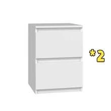 小型 30x30x40cm 床邊桌 附 2 個抽屜，4 色多用途收納床頭櫃，省空間臥室家具，適合小空間，穩固耐用，可用於整理配件、衣物及日常用品 - 彩色 - 查看 19