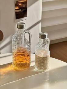 1pc Glass Bottle With Lid And Handle, Portable Camping Coffee, Milk Tea, Juice Pot, Sealed Tea Infuser - Multicolor - View 4