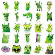 50Pcs Alien Cat Stickers, Funny Green Exotic Kitten Vinyl Decals, Waterproof Meme Creature Art, Perfect For Journals, Laptops, Water Bottles, Scrapbooks - 7*6*1 - View 5
