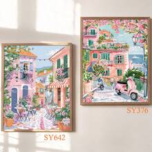 16x20英寸成人数码油画套装 - 包括画布、丙烯颜料和画笔 - 家居装饰、生日、父亲节、母亲节、毕业典礼的完美礼物 - 淺粉色 - 查看 12