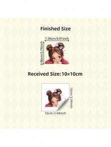 Cute Double Bun Little Girl Peeking Light Switch Wall Decal, Cartoon Doll Self-Adhesive Light Switch Sticker Suitable For Children's Bedroom, Nursery, Girls' Room Light Switch Panel, Removable Peel And Stick, Fun Theme Art - Cute Little Girl With Double Buns - View 3