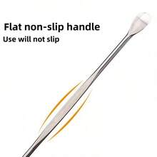 20 piezas Herramientas de acero inoxidable para la extracción de cera de los oídos, cuchara para la limpieza de oídos, kit de limpieza de oídos multifuncional antideslizante y portátil para el cuidado personal de la familia - Ver 7