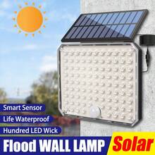 1 pieza Luz solar de 106 LED con sensor de movimiento para jardín, patio o pared exterior (El botón de control remoto SOS no funciona) - Multicolor - Ver 7