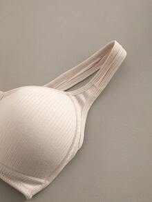 2pcs Wire-Free Front Closure Bra - With Fixed Padding - Designed For C-E Cups | Natural Shape - Multicolor - View 10