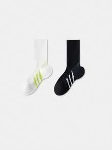 1/2/4 Pairs Professional Running Socks For Women, Odor-Resistant, Moisture-Wicking, Towel Bottom, Anti-Slip, Fitness Long Tube Socks, Jump Rope Compression Socks, Mid-Calf Socks, Sports Couple Socks - Multicolor - View 14