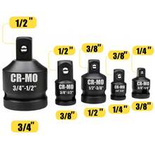 SenRocc Set Adaptor Reducer Soket Impact 5 buah 1/2, 3/8, 1/4, 3/4, 3/4 Inci Digunakan untuk Kunci Pas, Bor, Otomotif, dan Obeng Impact untuk Pekerjaan Konstruksi - 5 buah/set - View 1