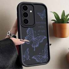 Funda de teléfono a prueba de golpes con gráfico inspirador de mariposa, compatible con iPhone, Honor - Negro 9 - Ver 4